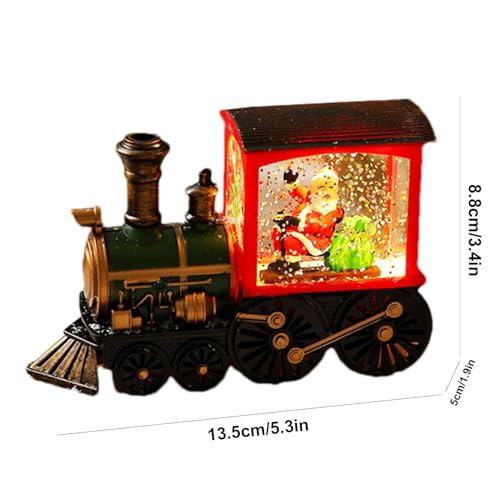 Farol de nieve con diseño de tren e iluminación LED para fiestas entrañables 3