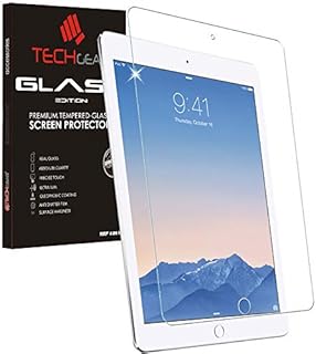 TECHGEAR Screen Protector for iPad 6, iPad Air 2- GLASS Edition Genuine Tempered Glass Screen Protector Guard Cover Compatible with Apple iPad 6th Gen)
