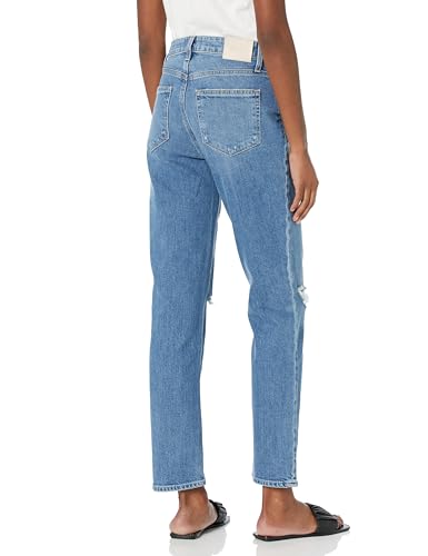 PAIGE Women's Stella Straight High Rise Striaght Leg 29" Inseam in Reverb Destructed2