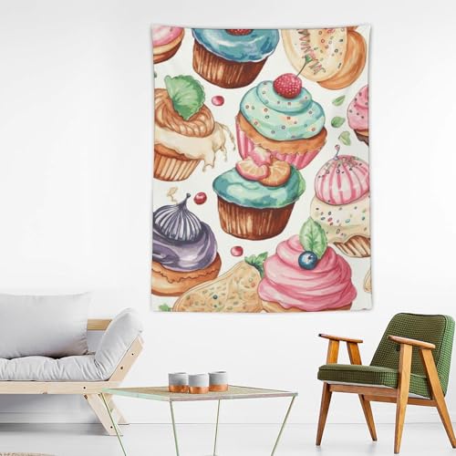 Tapisserie murale cupcakes et muffins pour décorer une chambre ado esthétique