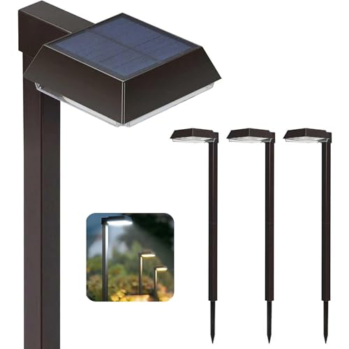 Bobcat Solar Pathway Lights Outdoor Super Bright 300 lumens with 2-in-1 Warm White and Daylight Color Modes, Solar LED Lights Outdoor Waterproof for Path, Sidewalk, Driveway or Walk Way Light(4 Pack)