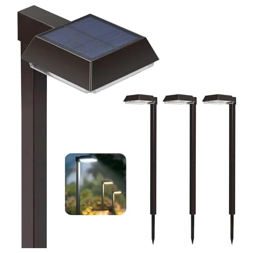Bobcat Solar Pathway Lights Super Bright 300 lumens with 2-in-1 Warm White and Daylight Modes, Solar Lights for Outdoor Path, Sidewalk, Driveway or Walk Way (4 Pack)