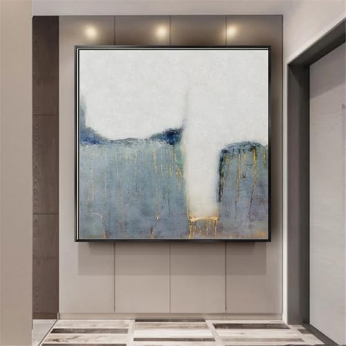 Toile avec feuille d'or XBTYKPB, peinture abstraite moderne 80x80cm