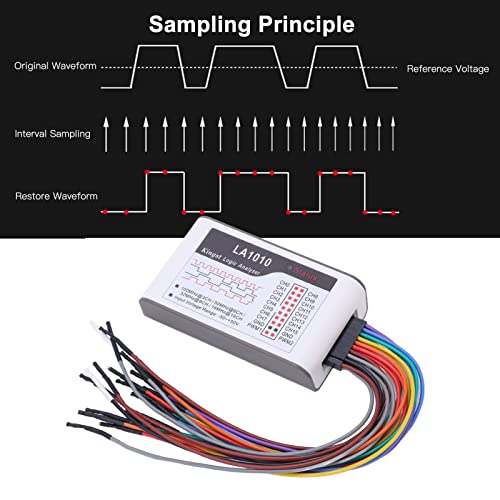 Image of LA1010 USB Logic Analyzer, 16 Channels Digital Logic Analyzer with 100MHz Sample Rate, Adjustable Threshold, for OS, Linux