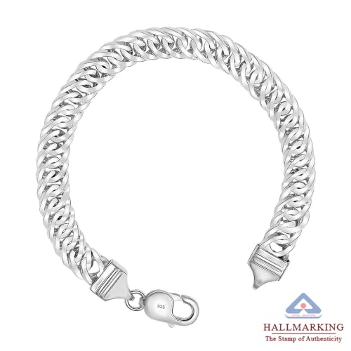 Image of TRUESILVER ACPL 925 Sterling Silver BIS Hallmarked Bracelet for Men | Pure Silver Jewellery for Wedding Anniversary Birthday
