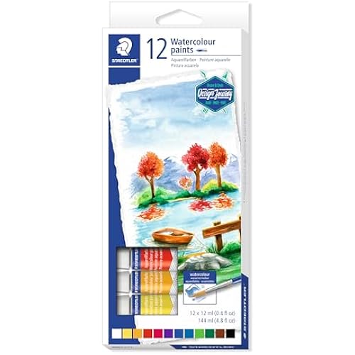 STAEDTLER 8880 C12 Karat Watercolour Paint Tube - Multi-Colour (Pack of 12)