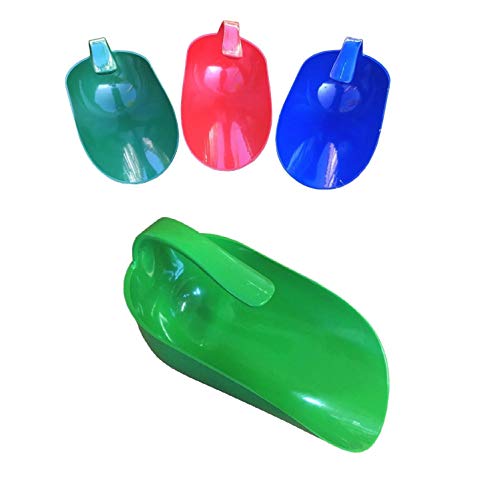 GEWA Futterschaufel mit Innengriff 1 Liter halbrund optimal bei Säcken versch. Farben, Farbe:hellrot