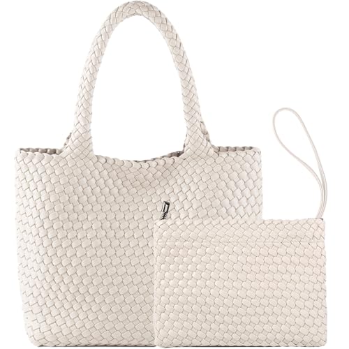 Image of JINMANXUE Fashion Woven Bag Shopper Bag Travel Handbags and Purses Women Tote Bag Large Capacity Shoulder Bags