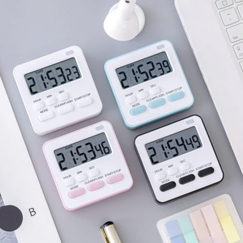 Image of Digital Timer Clock with Stopwatch, 2 Alarm Modes with beep Alarm Sound, Kitchen Timer with Magnetic Stand |Timer Clock for Study Ideal for Cooking | Baking | Study, Gym, Kitchen, (Blue)