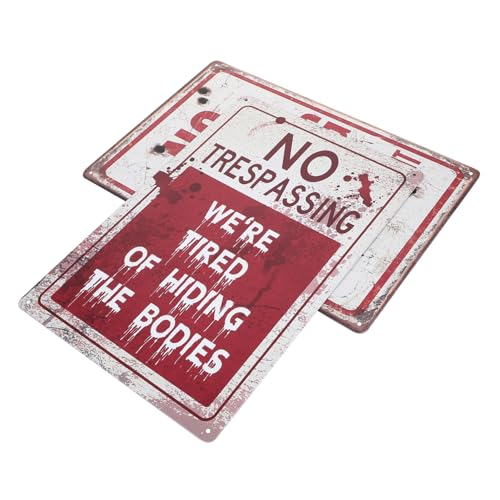 PAMINGONO 2pièces Panneau Avertissement Rétro Panneau Avertissement Pour Jardin Et Usage Extérieur Décoration Pratique Pour Maison Et Cour