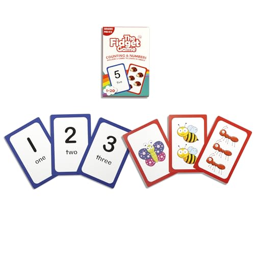 THE FIDGET GAME Counting and Numbers Flash Cards for Ages 3 to 7 (Facts 1-20) - Learning Tools for Pre-K & Kindergarten Activities, Preschool Flashcards - 2 Games Included