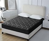 Casabella Mattress Topper - 4 Layer Gel Memory Foam Mattress Topper King Size Bed with Extra Deep Pocket - Hotel Quality Breathable Super Comfort Mattress Pad King Size Bed(150x200) - Grey - Image 9