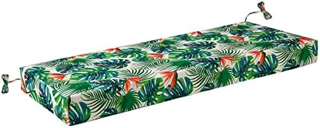 Millsilo Outdoor/Indoor Bench Cushion 45"x18"x3", Waterproof Patio Bench Cushion Furniture, Non-Slip Bay Window Seat Cushion Bench Pad, Swing Cushion, Garden Long Chair Replacement Cushion Leaf