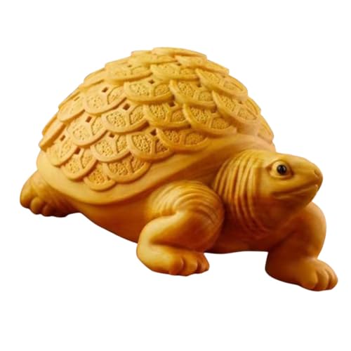 Sculpture tortue de richesse en bois : harmonisez votre décoration de bureau et maison