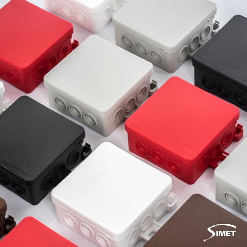 SIMET Anschlussdose NS6 FASTBOX&HOOK, Abmessungen 85 X 85 X 40 MM, braun, halogenfrei, selbstverlöschend, UV-beständig, IP54, mit Einhängemöglichkeit HNS, 1 St.