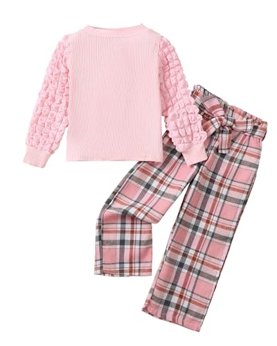 Image of Little Girls Clothes Kids Fall Winter Outfits Pant Set for Girl Age 4-8