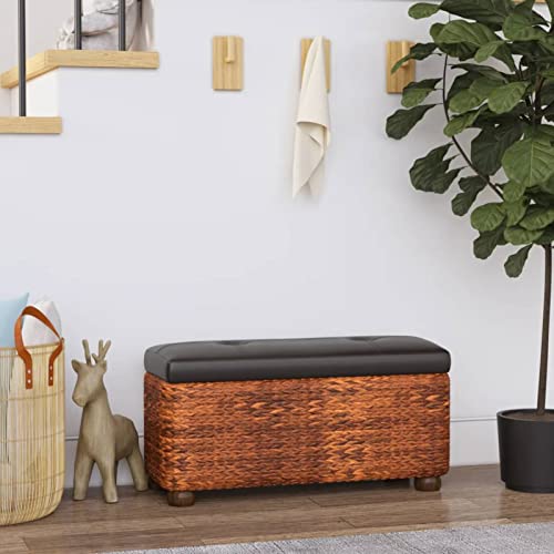 Xichuzi Banco con almacenaje Enea con cojín marrón 69 cm, Baul Almacenaje Dormitorio, Mueble Almacenaje, Mueble Habitacion, Reposapies Sofa