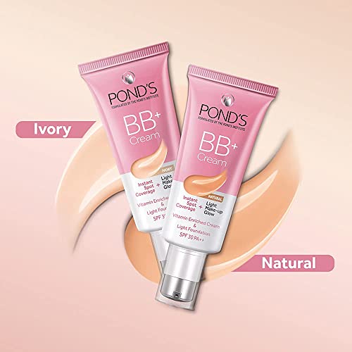 POND'S Bb+ Cream, Instant Spot Coverage + Light Make-Up Glow, Ivory 30G, Natural - Image 7