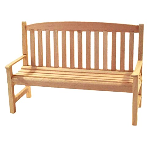 Melody Jane Dolls Houses Dollhouse Bare Wood Garden Bench Miniature Outdoor Park Furniture 1:12 Scale