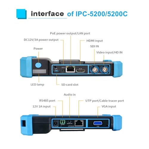 Probador Cftv IPC-1900C Plus con pantalla táctil y compatibilidad con señales 4K y PoE 5