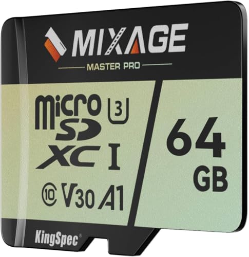 MIXAGE MicroSDXC�J�[�h 64GB UHS-I U3 V30 A1 C10 �ő�Ǎ�175MB/s ����110MB/s 4K�������Ή� �X�}�z/�Q�[���@/�h���C�u���R�[�_�[/�A�N�V�����J�����p