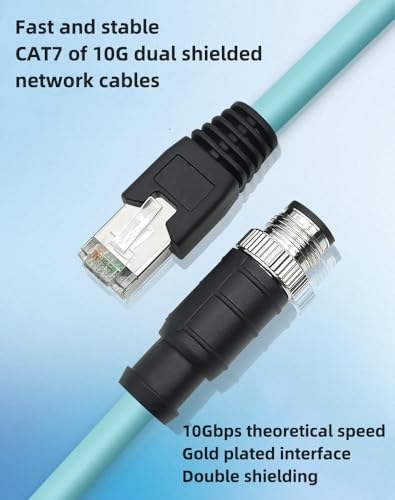 Cable Ethernet Cat7 M12 a RJ45 1 metro STP industrial miniatura 4