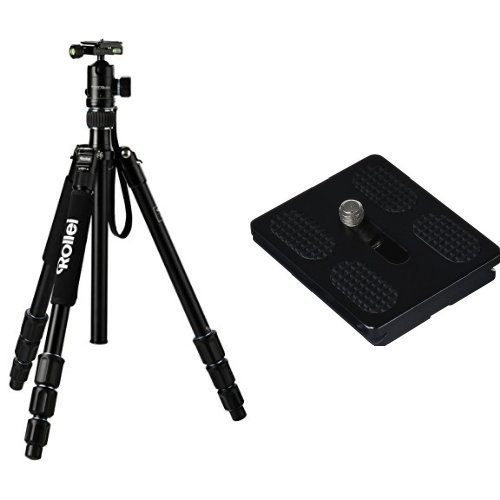 Rollei C5i Stativ + QAL-50 professionelle Schnellwechselplatte (inkl. Kugelkopf, Schnellwechselplatte und Stativtasche, Umbau zum Einbeinstativ
