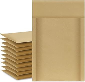Securement kraft paper bubble lined bags/Paper Cushion padded enveloped/Bubble Courier bags mailing packing and Packaging, Pouch bags with Cushioning (5X7, Brown, 50)