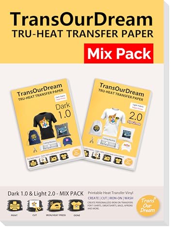 TransOurDream Heat Transfer Paper for Dark and Light T Shirts (5+5...