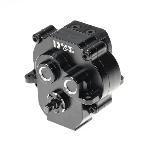 RampCrab Aluminum Transmission Gearbox Set, Low Range (Crawl) 33.2:1 Reduction Ratio for TRX4M, Metal Case, Gear, Bearing for 1/18 TRX4-M RC Car Upgrade Parts Accessories