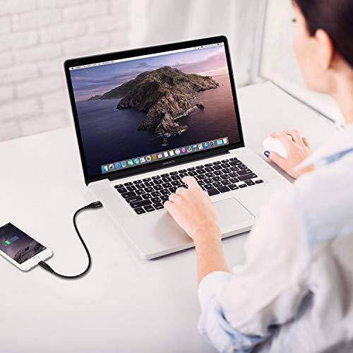 iPhone Charger Cable 1ft, 3 Pack 1 feet Short Lightning Cable & Data Sync Fast 1 foot iPhone Cord Compatible with iPhone Xs max / xr /x/8/8 Plus/7/7 Plus/6/6s Plus/5s/5,iPad(Black)