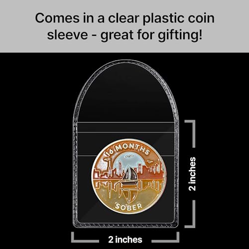 Image of The Achieve Mint 16 Months Sober Token | Sixteen Months Sober Chip | Non-AA Gift, Non-Religious Medallions for Men and Women Celebrating Sobriety