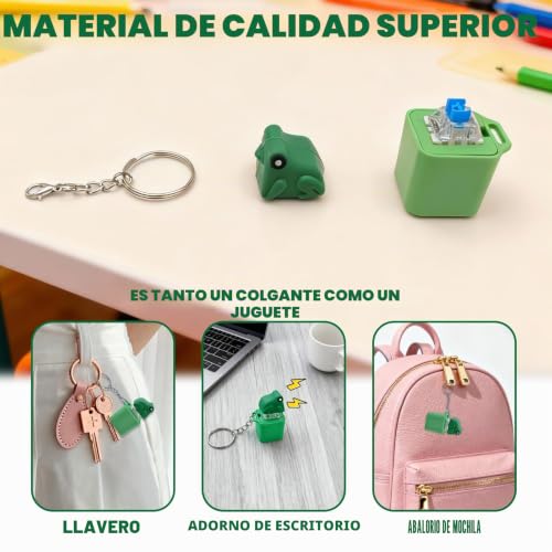 Miniatura 6 de Taimeimao Llavero De Rana, Llavero Con Luz Y Sonido Que Grazna, Juguete Anti-Estrés Ranita, Alivio Del Estrés Sensorial Para Adultos Y Niños, Ayuda A La Concentración Y A Liberar El Estrés