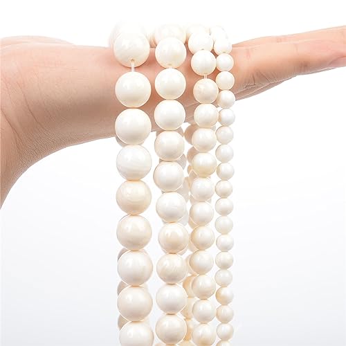 Perles en pierre naturelle Hamthuit rondes et blanches pour fabriquer un cadeau unique