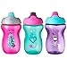 Tommee Tippee Non-Spill Toddler Sippee Cup, 9+ Months, 10 Oz, 3 Count, Girl, Pink/Purple/Green