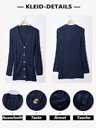 Maavoki - Cardigan da donna a maniche lunghe