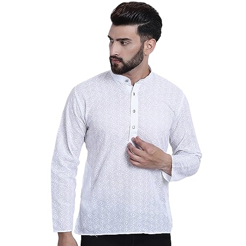 Sojanya (Since 1958 Men'S Cotton Chikankari Only Short Kurta