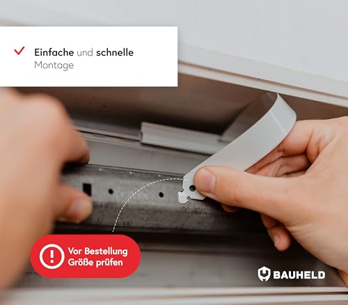 BAUHELD® Rolladen Aufhängefeder Maxi [6 Stück] - Rollladen-Aufhängung aus hochwertigem Federstahl [Kunststoffbeschichtet] - Rolladen-Feder mit Schwalbenschwanz - Für Rolladenprofile 52 & 55mm