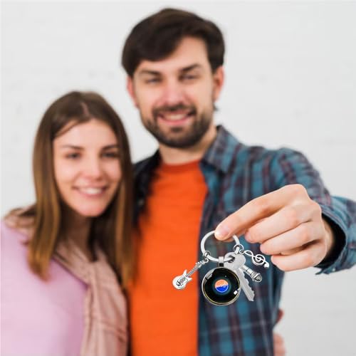 Rebanky 7 Porte-Clés Vinyle Musique, Guitare et Micro, Style Rétro – vue 6