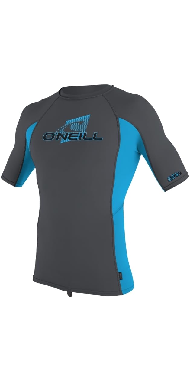 ONeill Youth Kids Basic Skins - Camiseta de protección de manga corta para niños, color cielo grafito, secado rápido, unisex