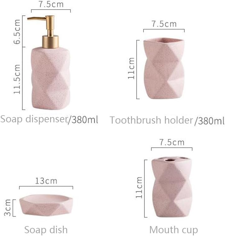 Ceramic Bathroom Decoration Accessories Irregular Soap Dispenser Toothbrush Holder Supplies(E)