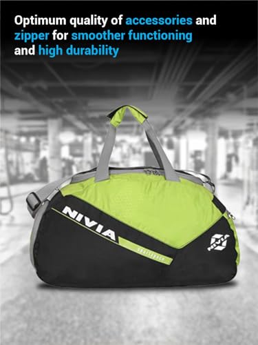 Image of NIVIA Sportspace 2.0 Polyester Gym Bag, Unisex Gym Bags, Adjustable Shoulder Bag for Men, Duffle Gym Bags for Men, Sports Kit, Duffle Bags Travel,Capacity-18 litres