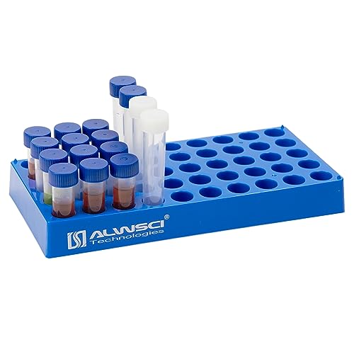 ALWSCI 4mL Contenitori Portafiale, Vassoio per fiale autocampionate con 50 Scomparti, Impilabile, Flaconcini per Fiale per Fiale da 1,5 mL-2 mL, per Provette da Centrifuga