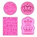 Lsydgn 4 Pezzi Stampi Papillon Corona Stampo Fondente Bowknot Stampo Silicone Forma per Torta Fondente in Silicone Strumenti di Decorazione per Pasta Polimerica al Cioccolato (Rosa)