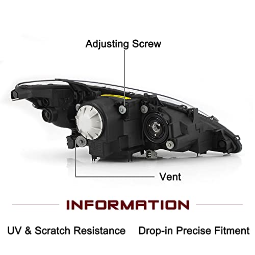 Jsboyat Halogen Model W/O Hid Headlight Assembly Replacement For 2007-2009 Lexus Es350 Projector Headlamp Passenger And Driver Side #TOP2