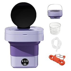Blue Light Draagbare Wasmachine, 14,7 L Mini-Opvouwbare Wasmachine, Geschikt Voor Babykleding, Ondergoed, Sokken, Handdoeken Of Kleine Voorwerpen, Draagbare Wasmachine Voor Kamperen, Camper, Reizen (