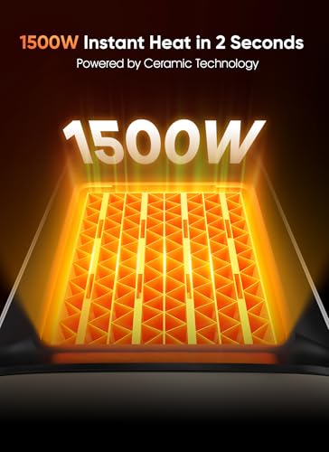 Image of GiveBest Portable Space Heater - 1500W Quiet & Energy Efficient Overheat & Tip-Over Protection, Fast Heating PTC Technology, Ideal for Bedroom, Office & Desk Use, Gold
