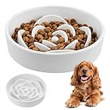 Ecofocet Gamelle à Alimentation Lente pour Chien, 800ML Céramique Bol interactif, 20cm Gamelle Anti Glouton pour Animaux de Compagnie Moyens et Grands