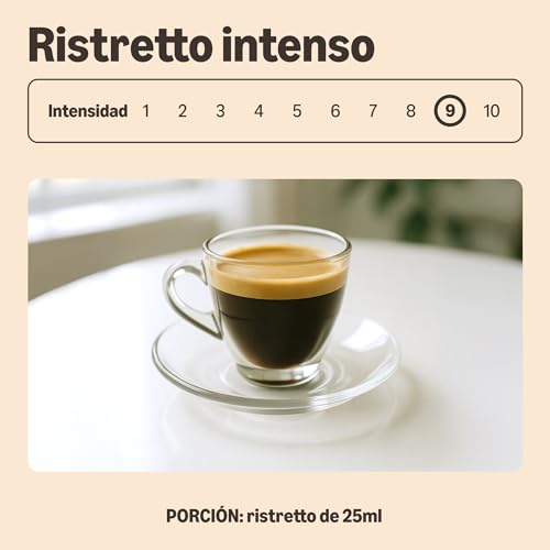 Miniatura 3 de by Amazon Cápsulas de Café Ristretto Intenso de Plástico Compatibles con Nespresso, Tostado Oscuro, 100 Unidades (2 Paquetes de 50), Certificadas por Rainforest Alliance