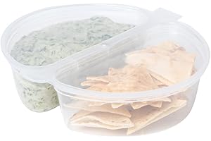 Restaurantware Hinged-Lid Sauce Containers with 2 Compartments
